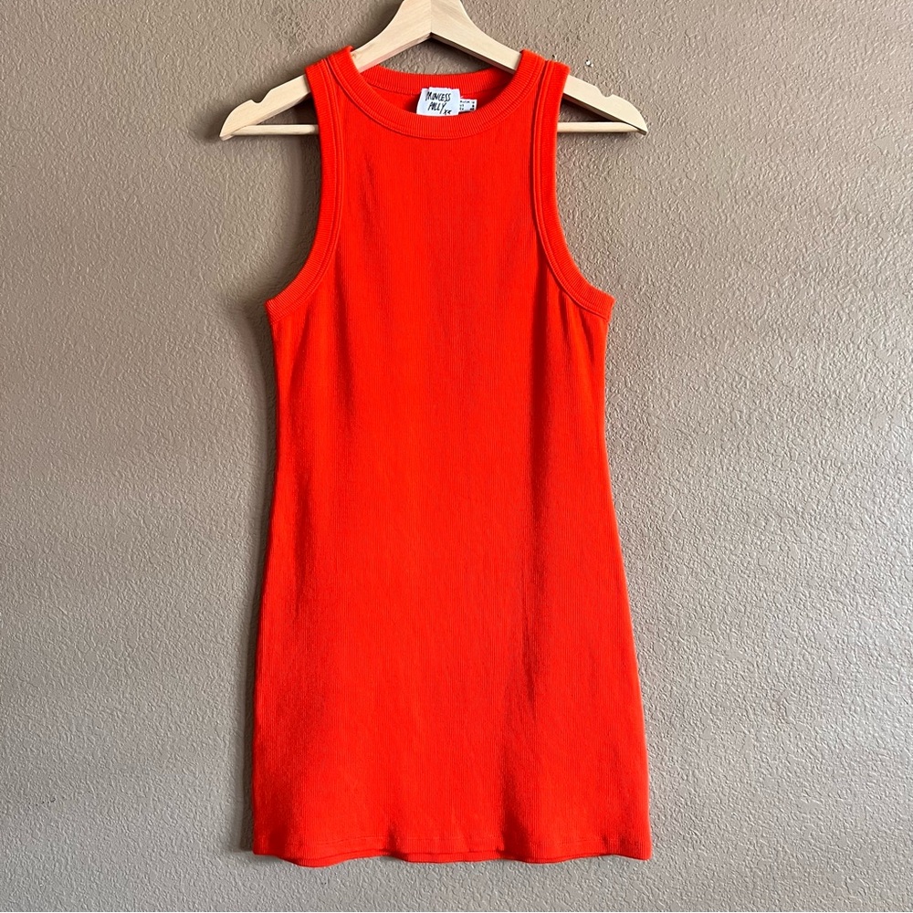 Princess Polly Orange Mini Ribbed Tank Dress Size US 8